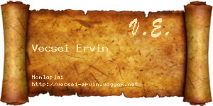 Vecsei Ervin névjegykártya
